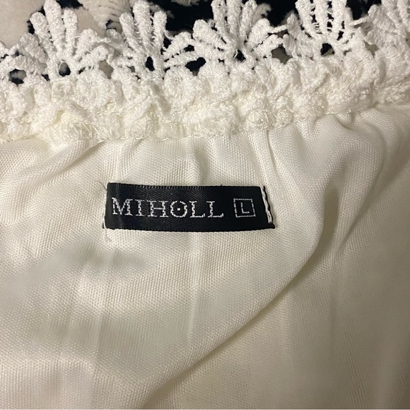 MIHOLL Women's Off Shoulder Lace Shift Loose Mini Dress Size L - Picture 4 of 4